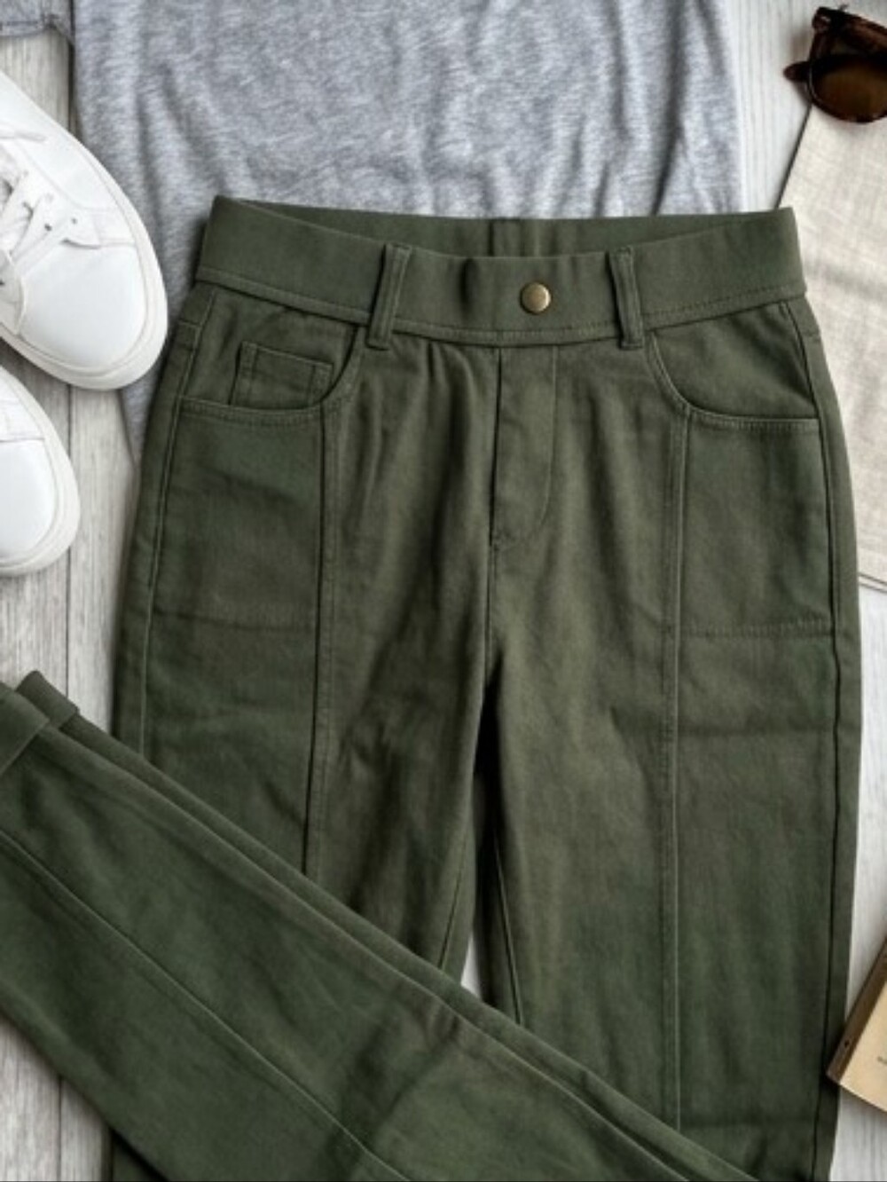 Elegant Olive Green Pants